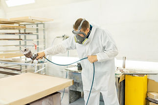 sprayer sprays a panel
