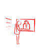 sketch image in red to depict secure onl
