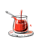 sketch image in red to depict small batc