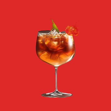 an elegant cocktail with dark brown back