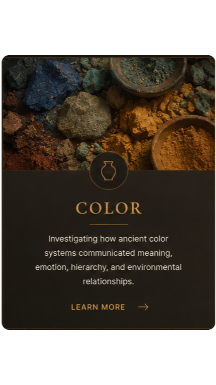 Investigating how ancient color systems communicated meaning, emotion, hierarchy, and envi