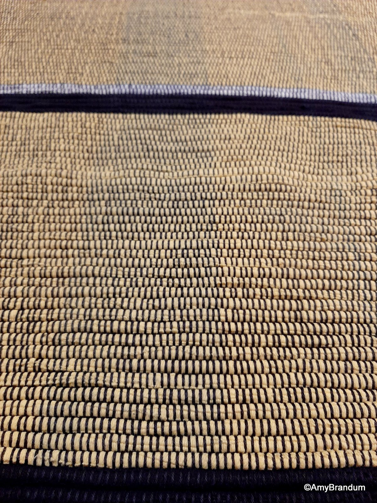 Yellow and Black Taxi Stripes Rag Rug