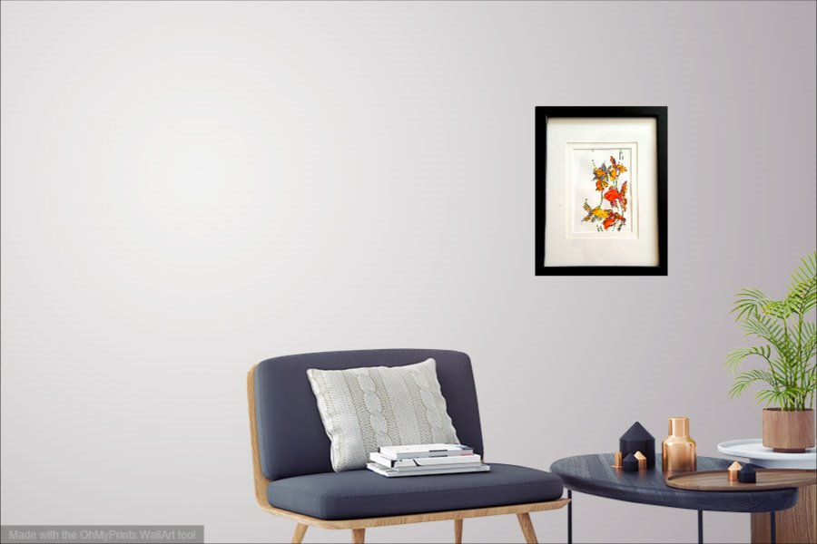 Thumbnail: Funny Fish original framed watercolor painting, 10x13"