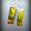 Thumbnail: Green and Gold Ophelia Long Rectangle Earrings