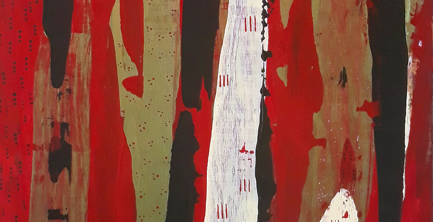 red, black, gold, white, abstract