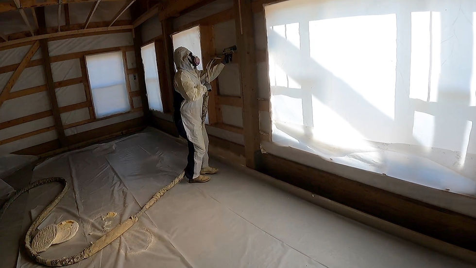 Closed-cell spray foam application