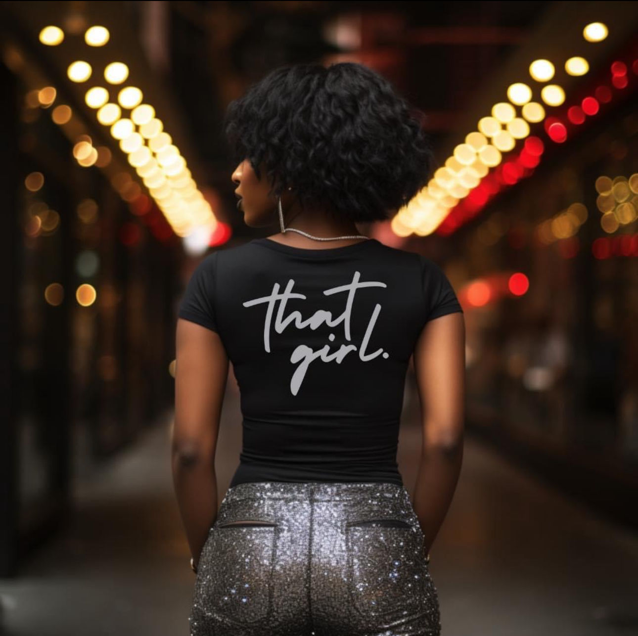 “That Girl” black with silver – Tee
