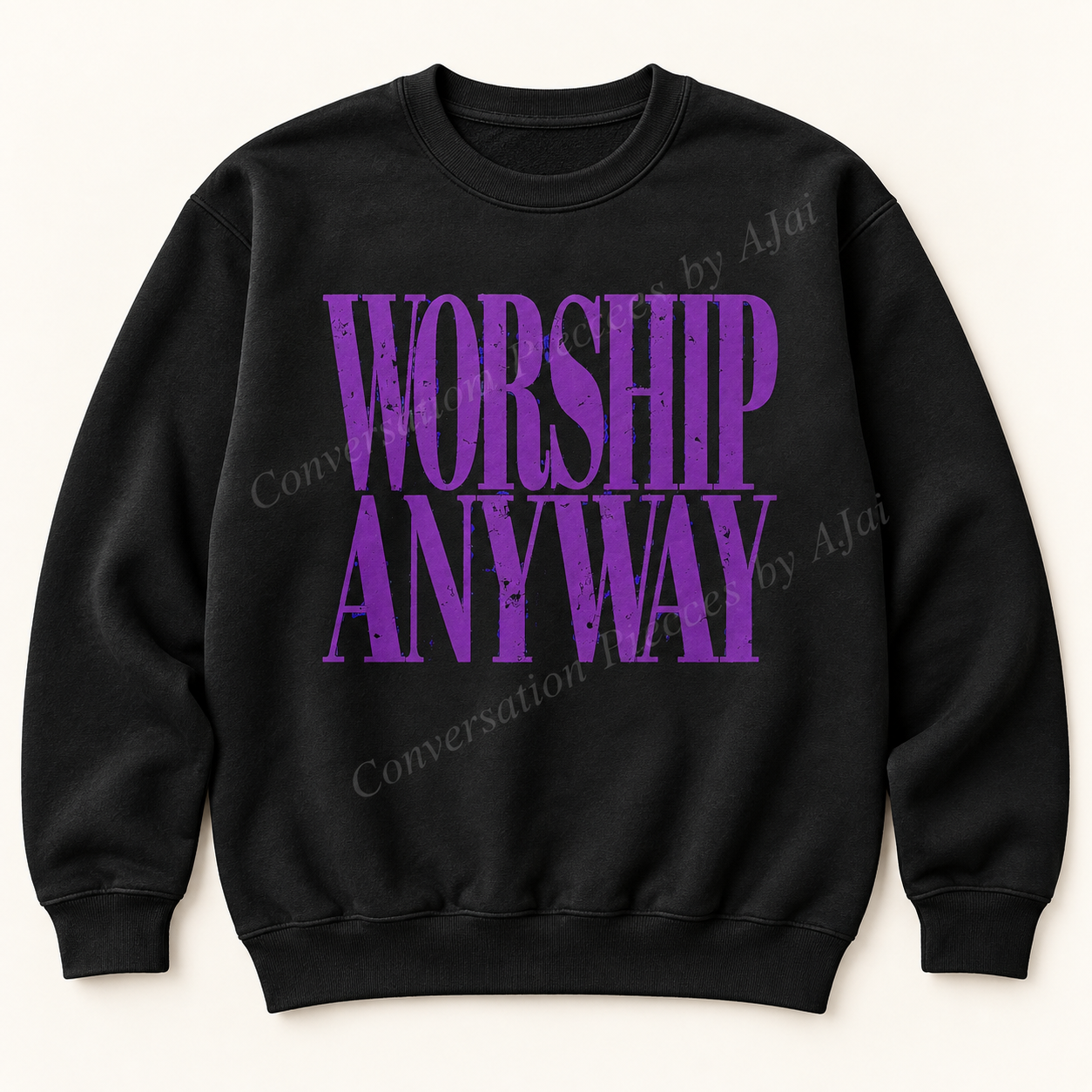Worship Anyway-Purple (Crewneck Sweatshirt)