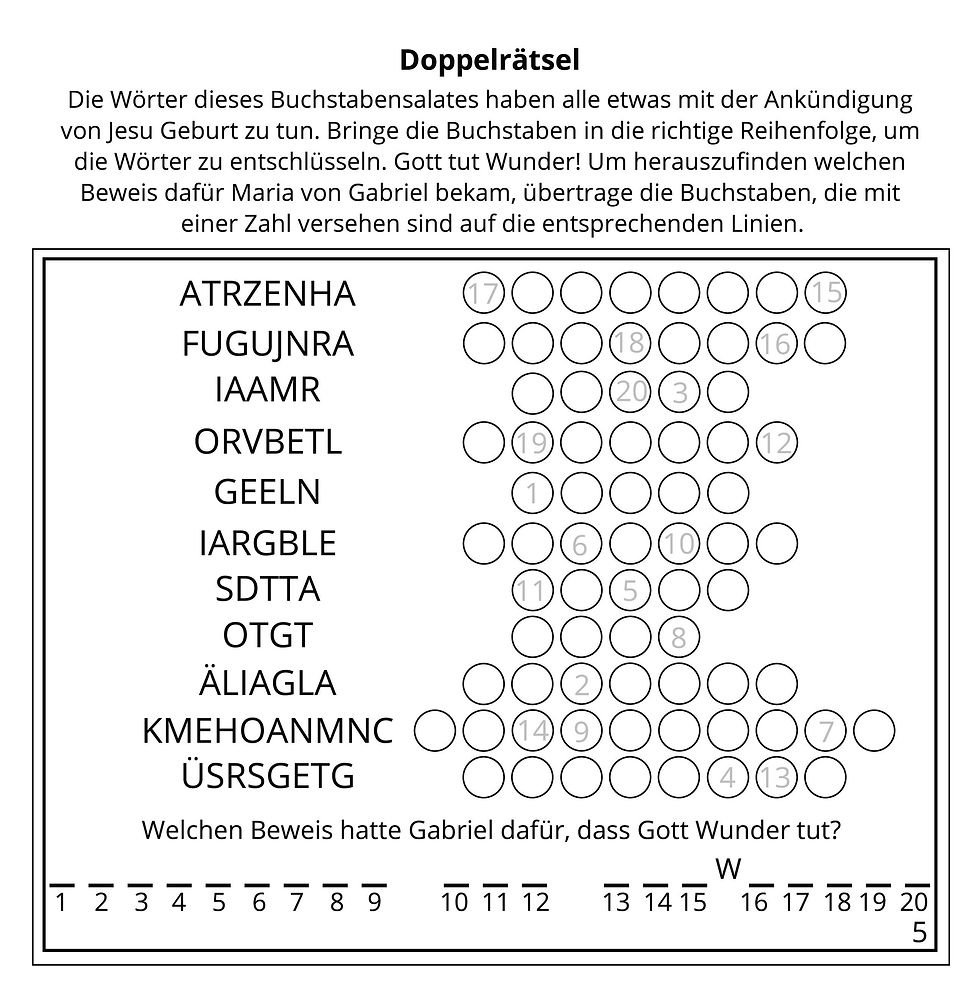 Thumbnail: Die Weihnachtsgeschichte als Rätselbuch