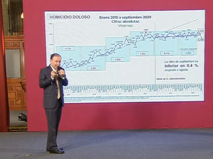 Registra México baja del 8.4 por ciento en homicidio doloso: Durazo