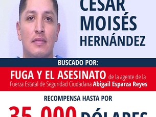 EU ofrece recompensa por presunto asesino de agente de la FESC; compañeros piden pago total de gastos fúnebres