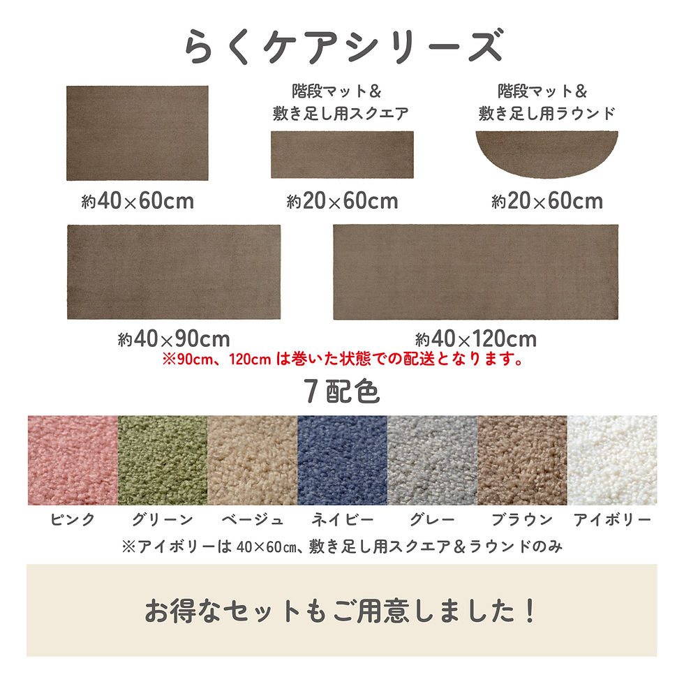 サムネイル： らくケアどこでもカーペット  階段マット