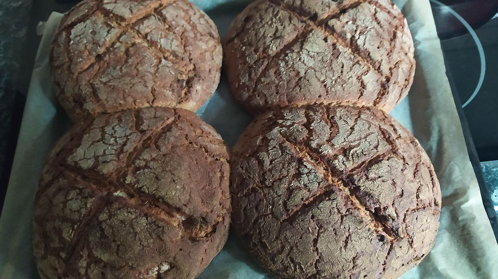 How to make my rustic, herbal sourdough bread. Free of toxics chitin & carmine!! Low Carbs - Complete Protein!-Thomais de Fois