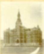 The original Administration Building on the University of Idaho campus before it burned in 1906. LCHS Photo: 17-03-047
