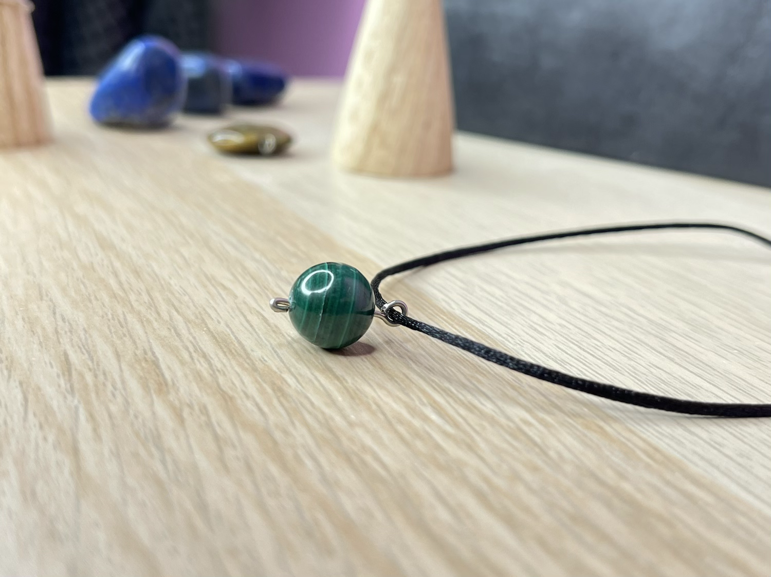 Pendentif Perle Malachite