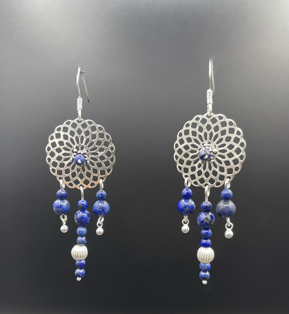 Miniature : Boucles d'oreilles Lapis-Lazuli, argent 925