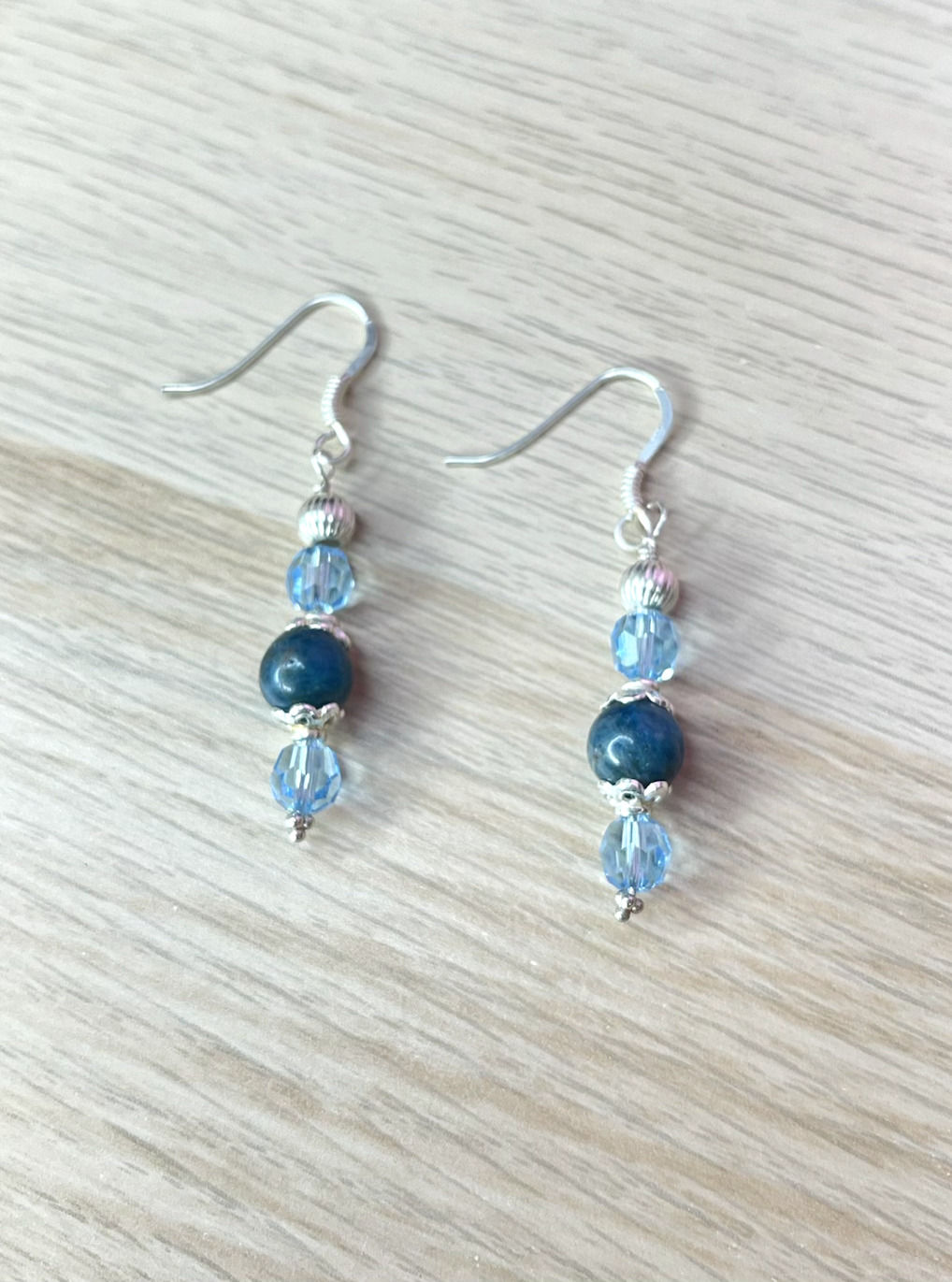 Boucles d'oreilles Apatite, argent 925