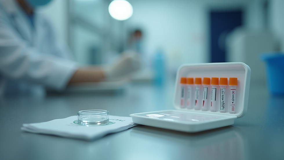 Close-up view of a drug test kit ready for use in a Houston testing center