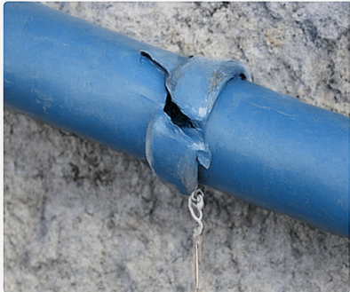 Fuite sur une canalisation