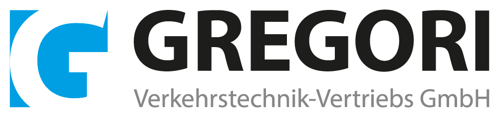 Firmenlogo GREGON Verkehrstechnik-Vertriebs GmbH mit blauem G-Symbol.