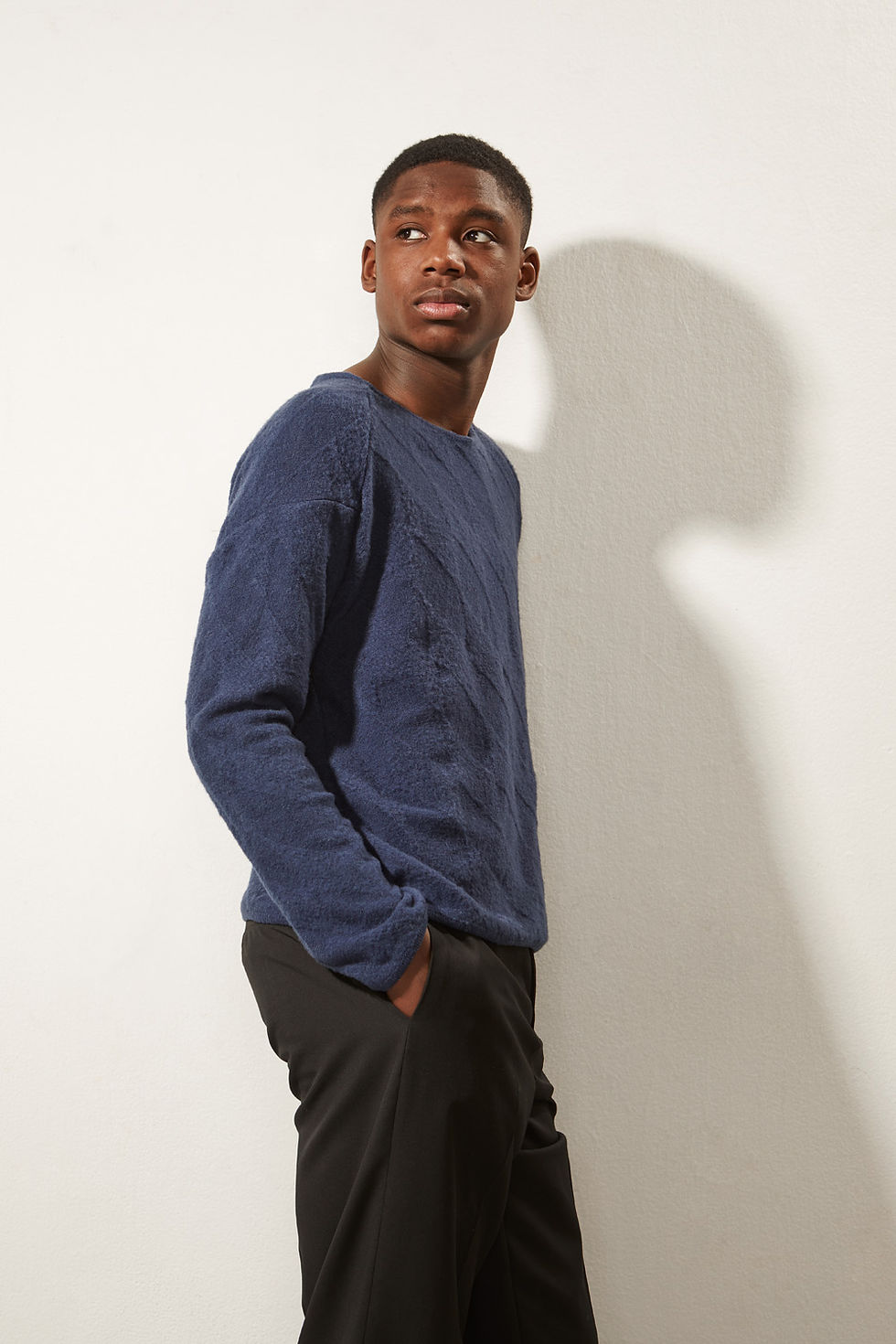 Thumbnail: graphic stitch pattern crew neck sweater
