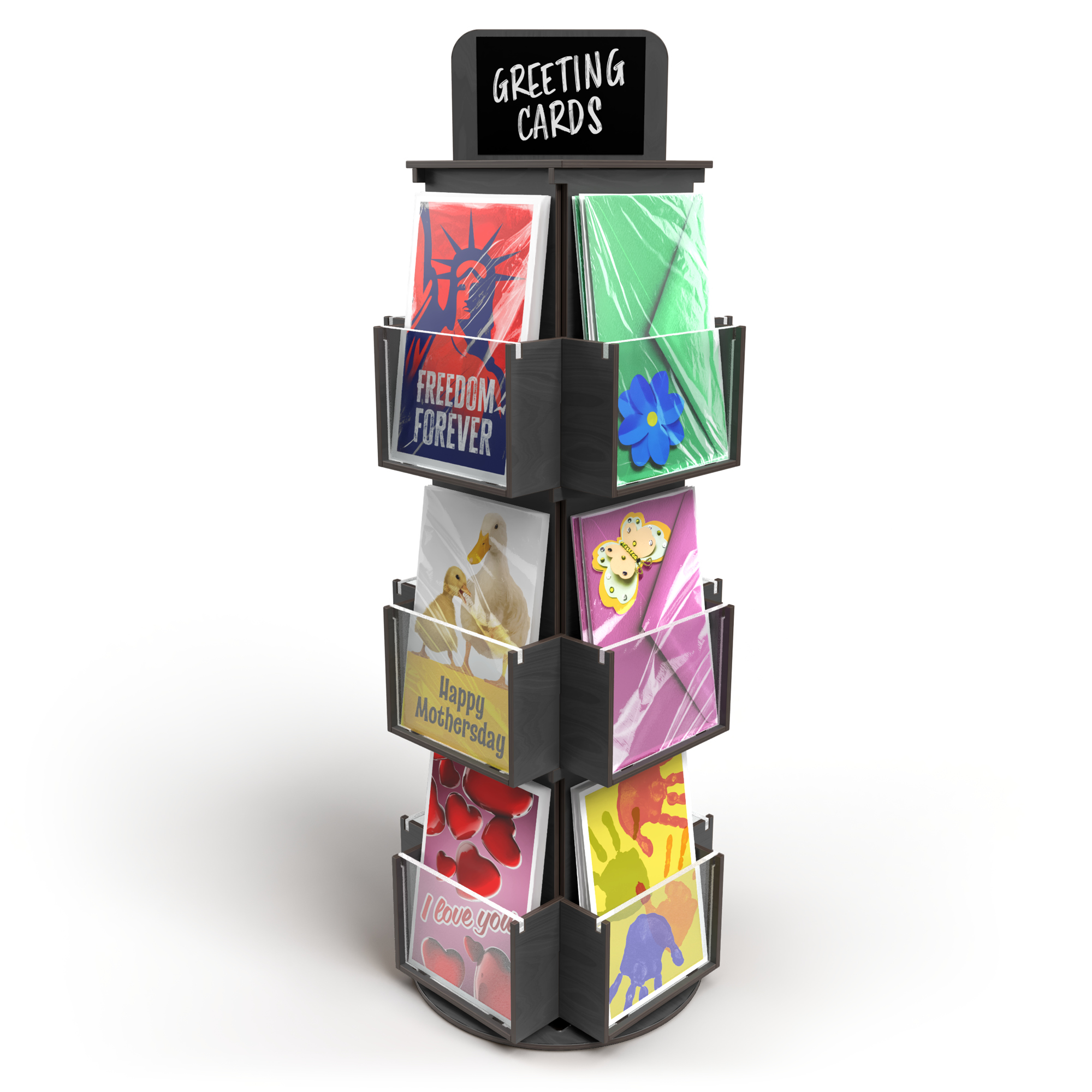 Rotating Greeting Card Display Black