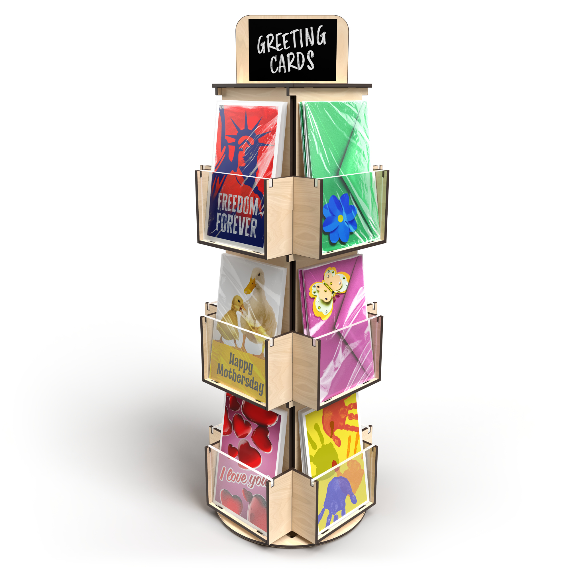 Rotating Greeting Card Display Natural