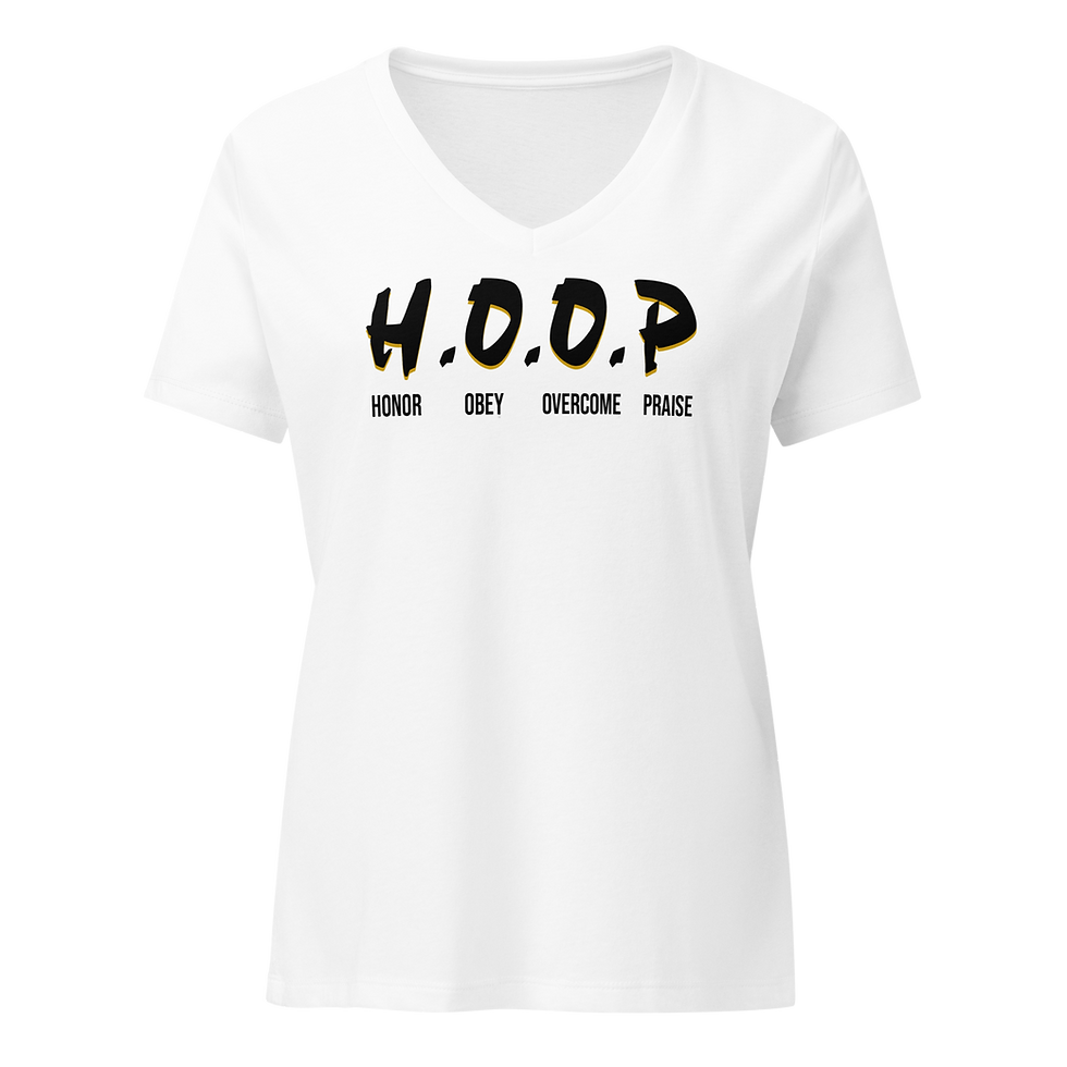 We Believe Women’s relaxed v-neck t-shirt