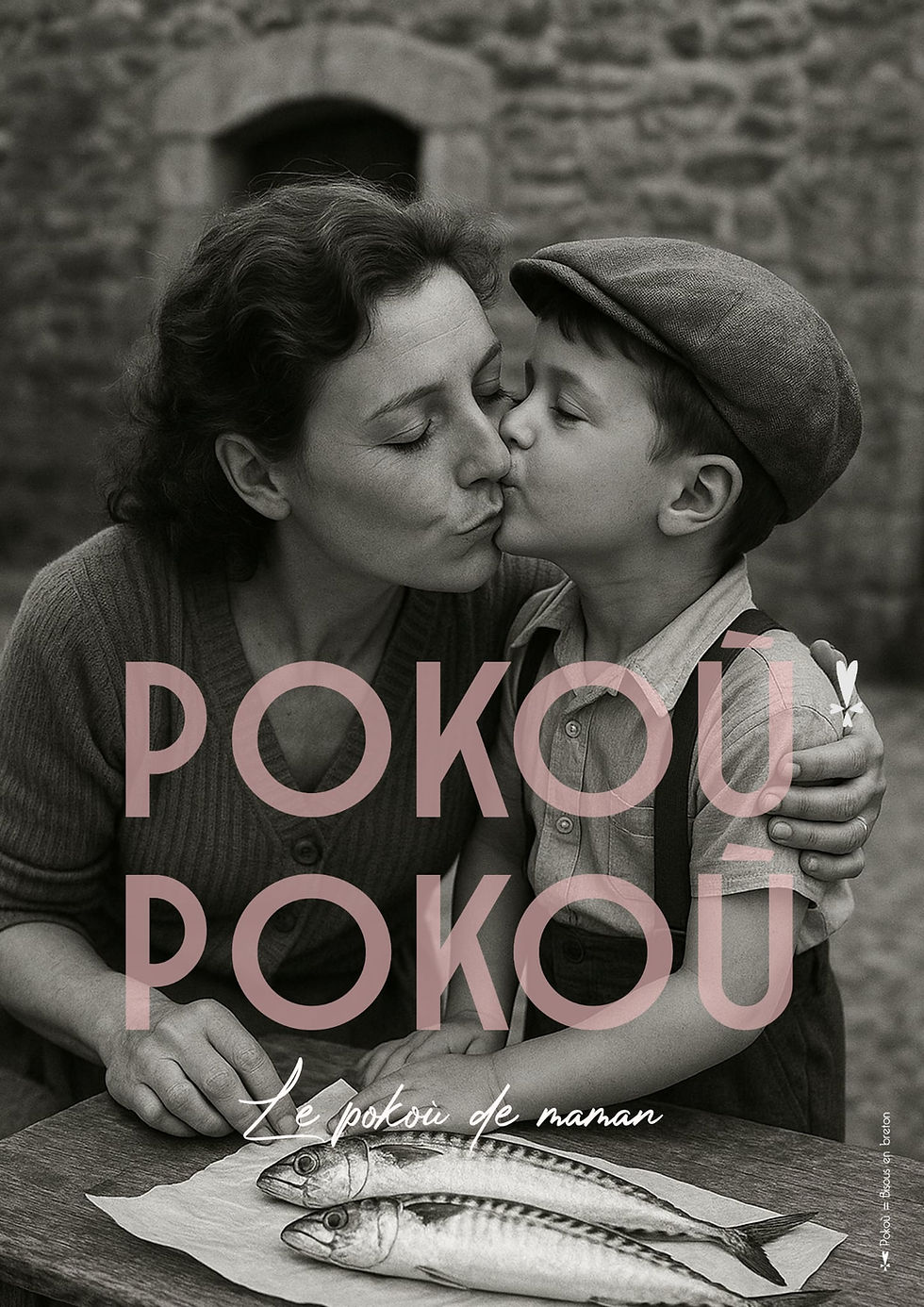 Le pokoù de maman - affiche artisanale bretonne Pokoù Pokoù - déco vintage pleine d'amour et de tendresse