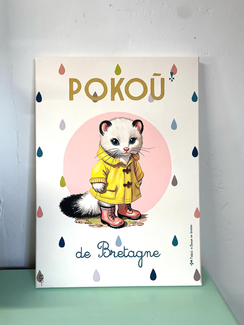 Tableau Pokoù de Bretagne Hermine - pièce unique collaboration MamZelle Térébenthine x Pokoù Pokoù