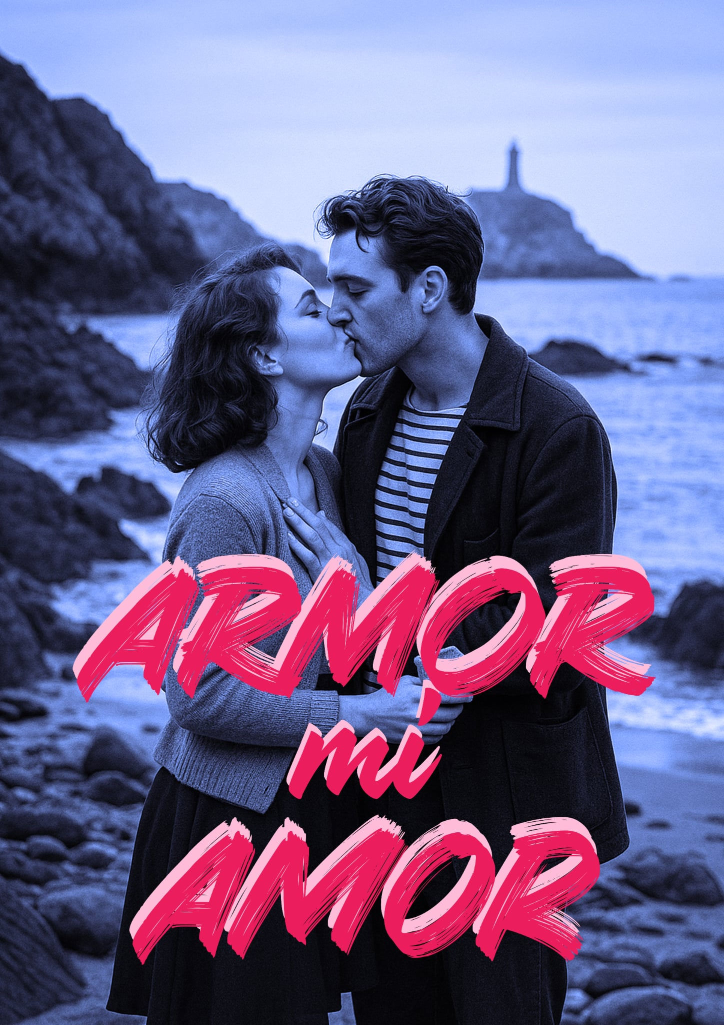 Affiche Armor mi amor de la marque artisanale bretonne Pokoù Pokoù. Déco colorée et vintage