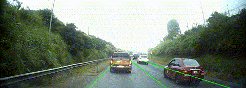 Sample video of highway lane detection