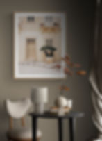 akdeniz esintisi pastel bej mimari mediterranean facade poster tablo ahşap çerçeveli görünüm