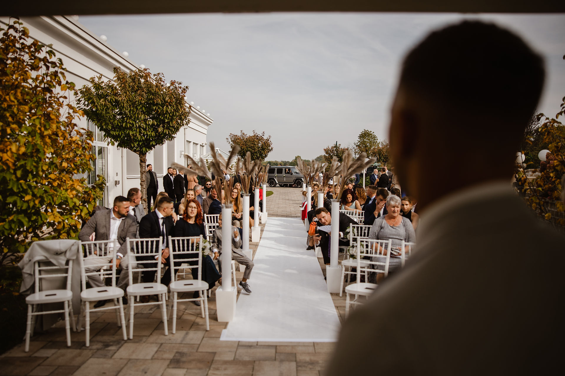 the groom is waiting for the bride
