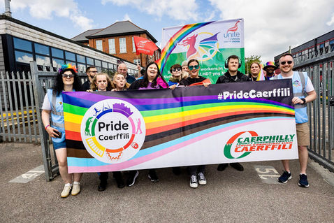 Eyes2Me Photography: Community & Public Event Photography: A group of people attending the Pride event in Caerphilly, South Wales.