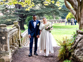 Wedding couple photographed in Insole Court, Cardiff