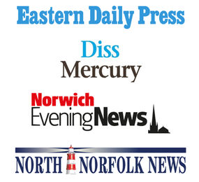 News logos for Eastern Daily Press, Diss Mercury, Norwich Evening News and North Norfolk News