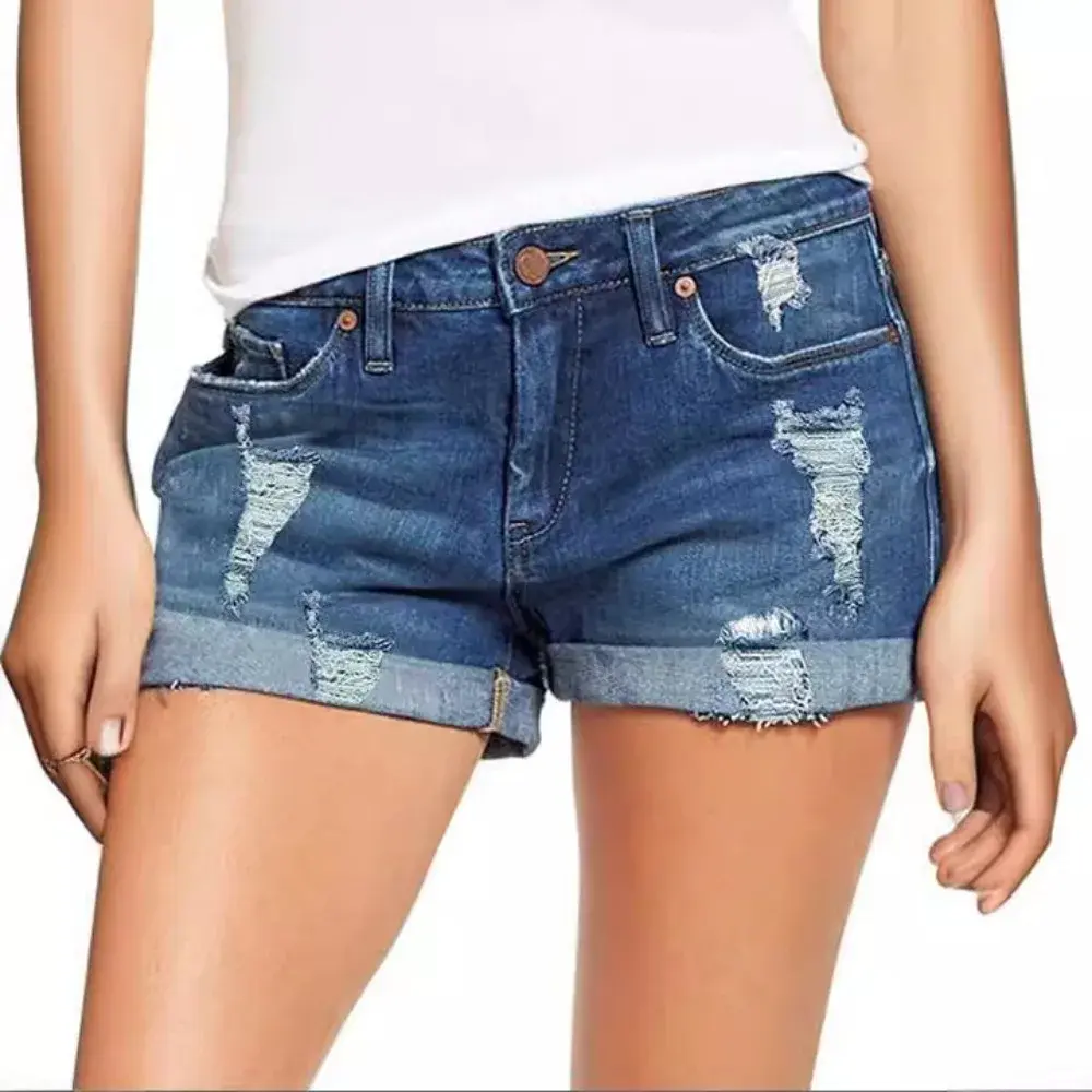 Summer Students Denim Shorts Women 2026 Female Harajuku Cotton HOLE Jeans Ladies