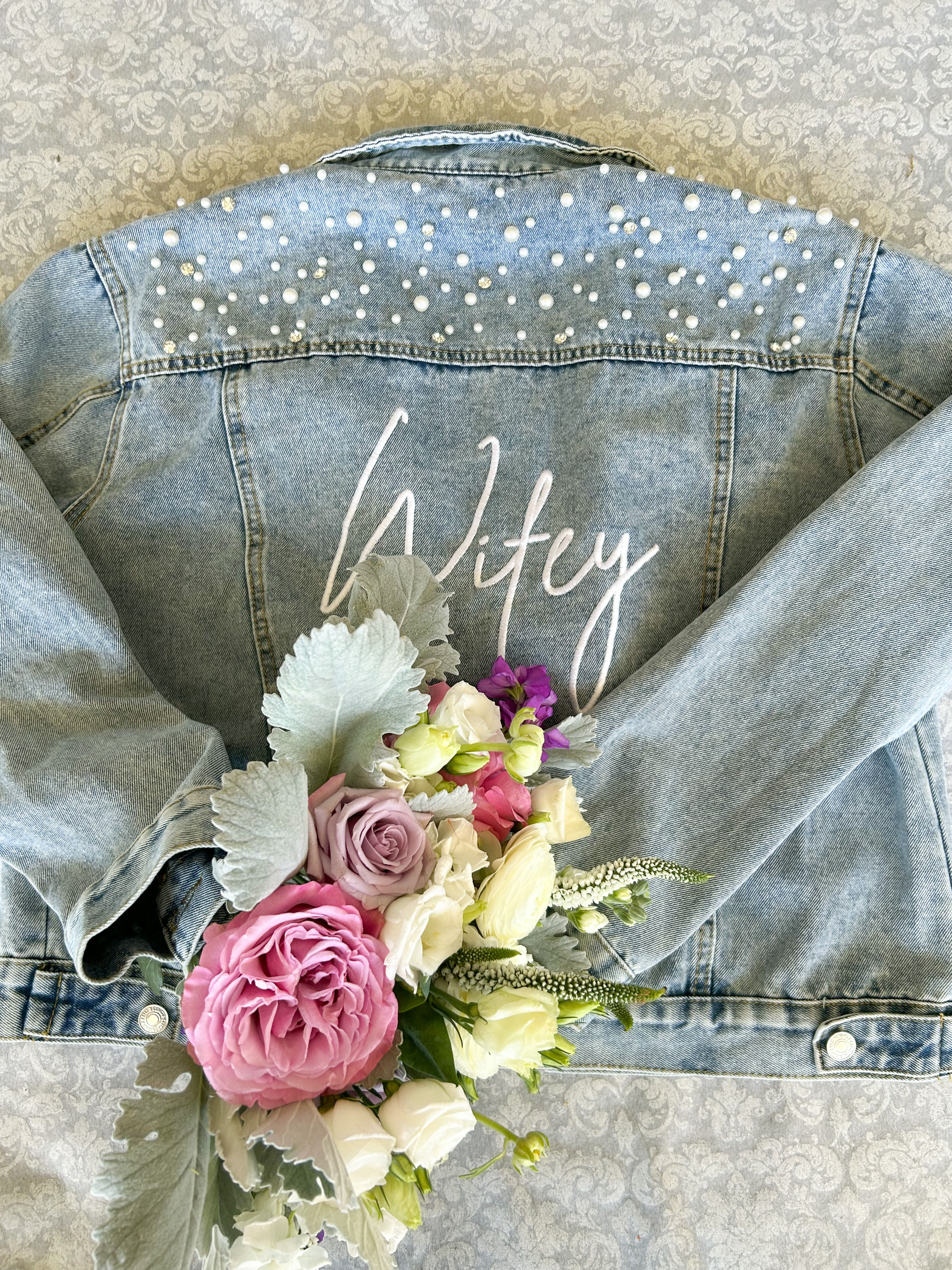 Wifey Embroidered Pearl Jacket