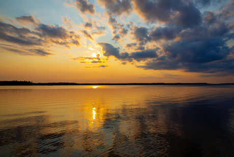 cedar stone cottage sunset