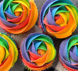 rainbow rose cupcakes