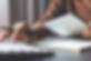 businessman working tablet in office wit