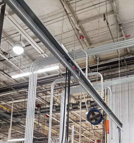 Completed commercial project with conduit installation for testing facility, showcasing expert electrical services in Asheville, NC