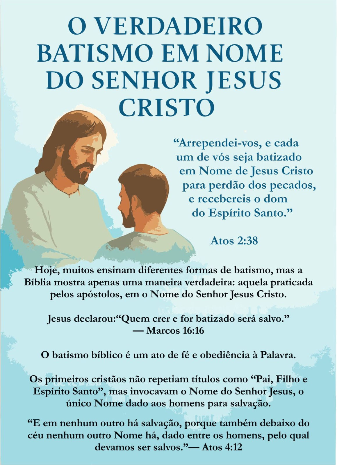 Folheto Evangelístico – O Verdadeiro Batismo em Nome do Senhor Jesus Cristo