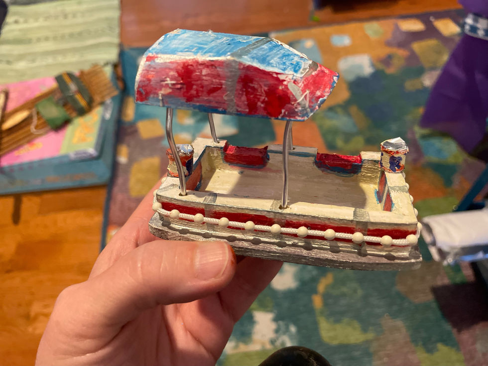 Wisconsin Summer, detail: pontoon boat