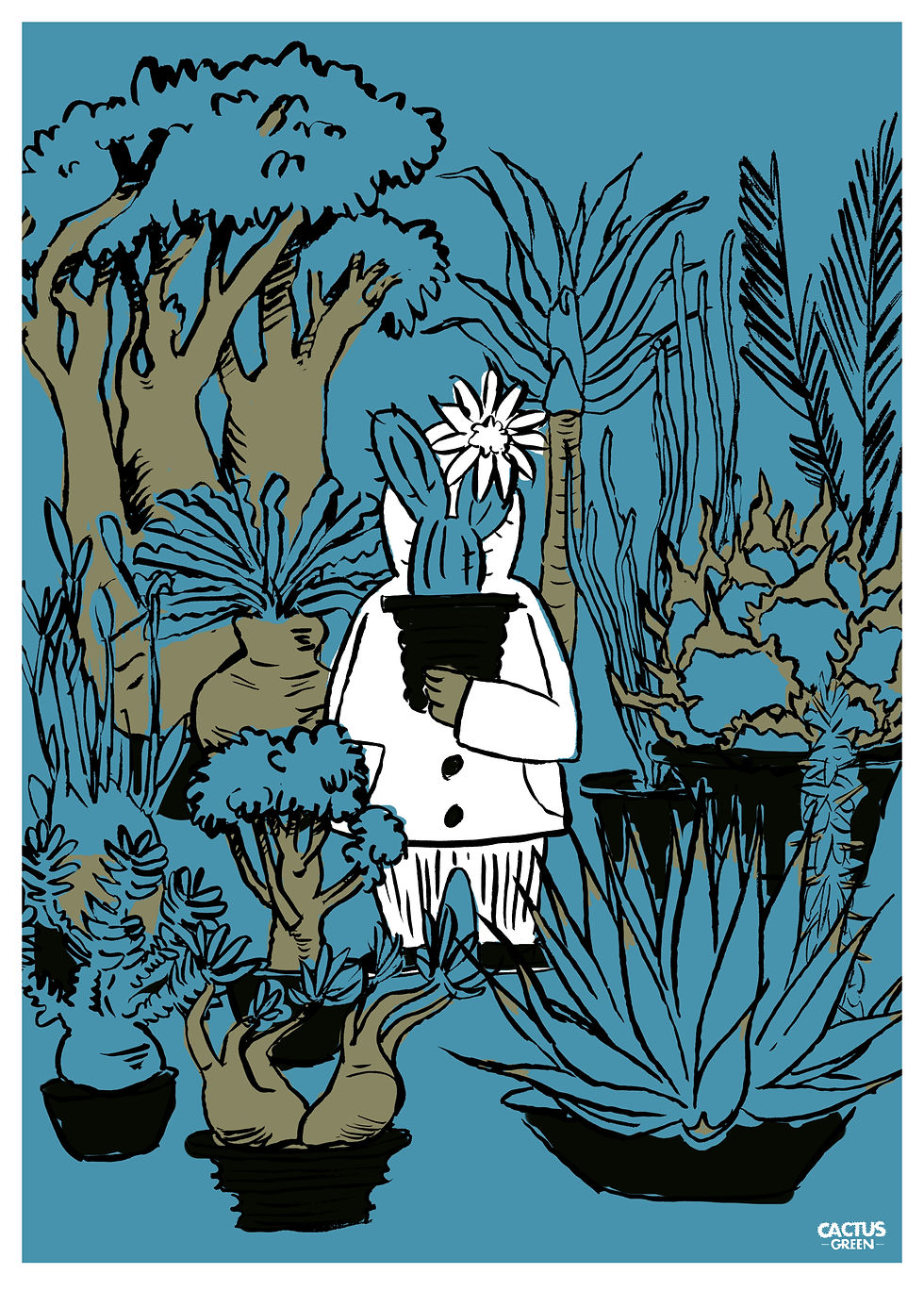 サムネイル： CGオリジナルTシャツ　植物オジサン　絵柄