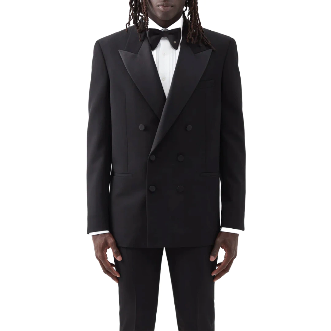 ジャケット・アウター 24ssWool GabardineDouble Breasted Jacket Double-breasted wool-grain de poudre tuxedo jacket | Branzino