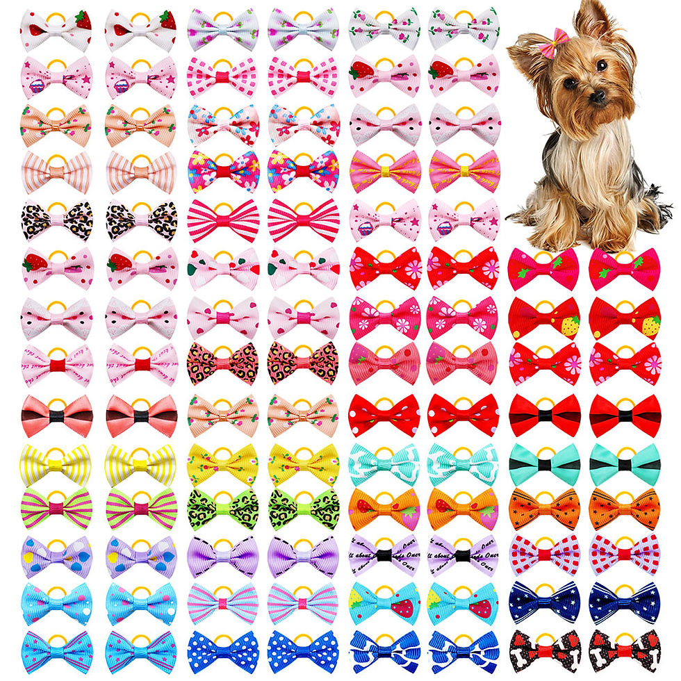 Thumbnail: 30PCS Dog Bow With Rubber Band Dog Hair Accessories Handmade Movable Puppy Bows 