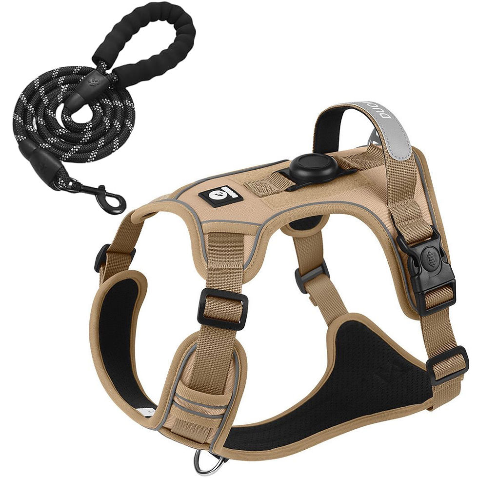 Thumbnail: Dog Harness with Airtag Holder and Leash Set-Premium Oxford Breathable Material 