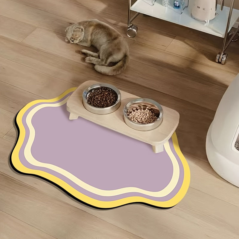Thumbnail: Absorbent Pet Feeding Mat Quick-dry Pet Placemat for Cats Dogs Non-Slip Cat Feed